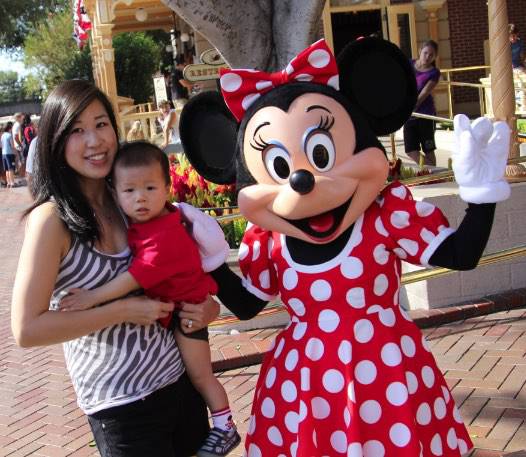 Kelly and ethan with minnie mouse