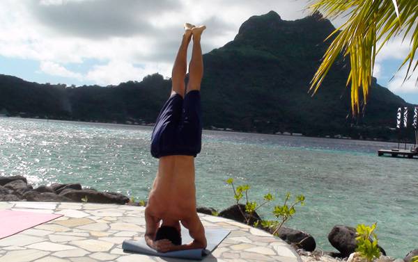 Simon Chan's headstand yoga pose
