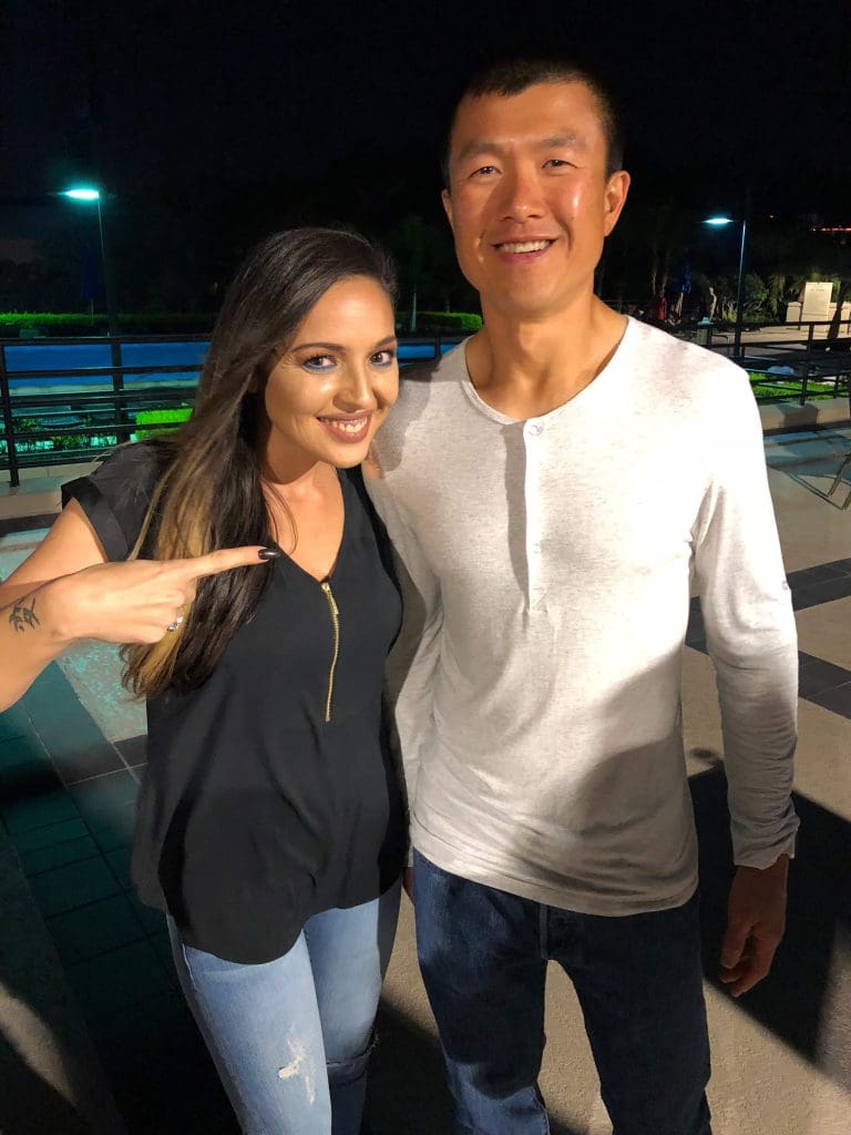 Marina Simone with Simon Chan at Bob Heilig's network marketing training event in 2018 in Orlando