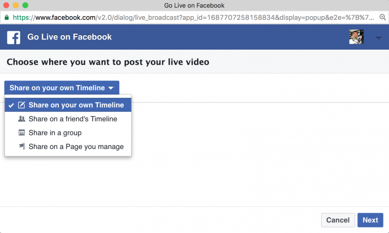 facebook live desktop version