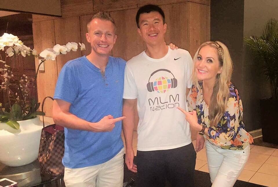 John Melton, Nadya Melton and Simon Chan at network marketing event in 2016