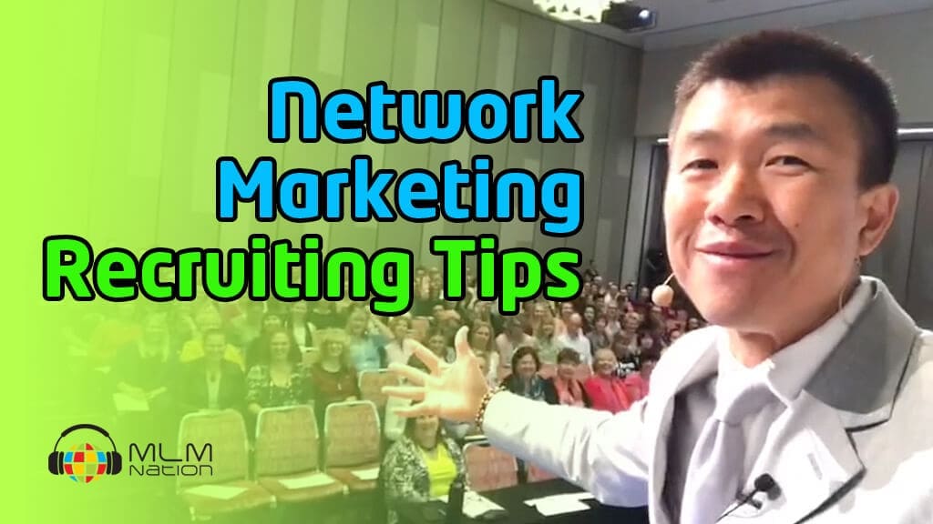 Simon Chan teaching network marketing recruiting tips at a network marketing training event